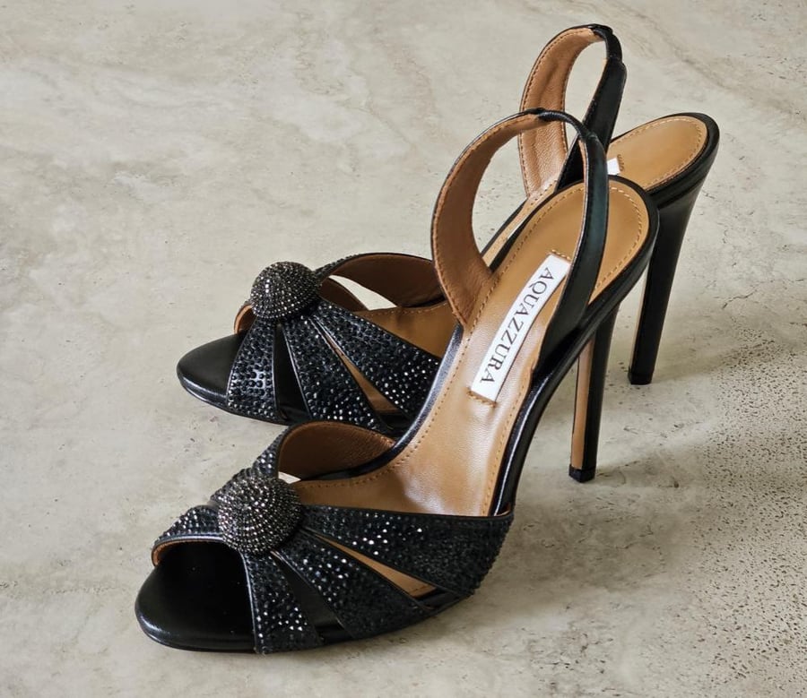 Aquazzura Crystal Knot Sandal Heels