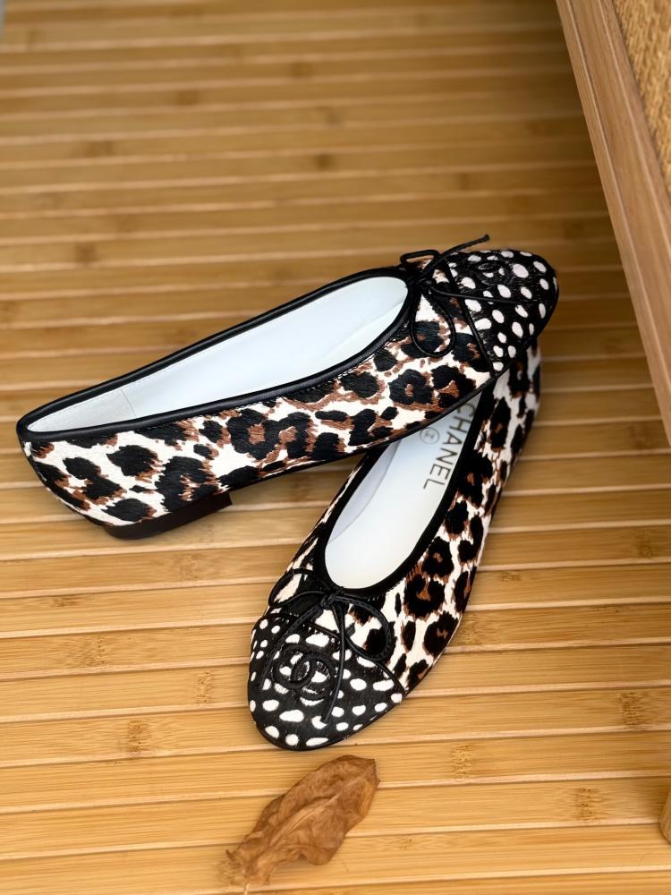 Chanel Animal Print Ballet Flats
