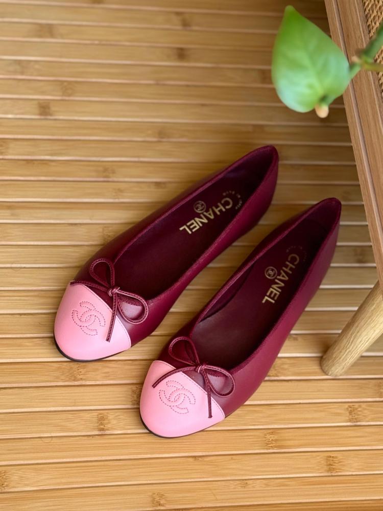 Chanel Two Tone CC Ballerina Flats