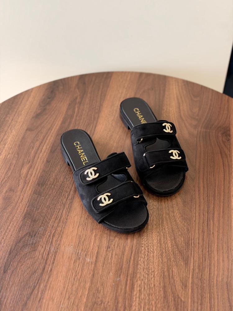 Chanel Double Strap Flat Sandals