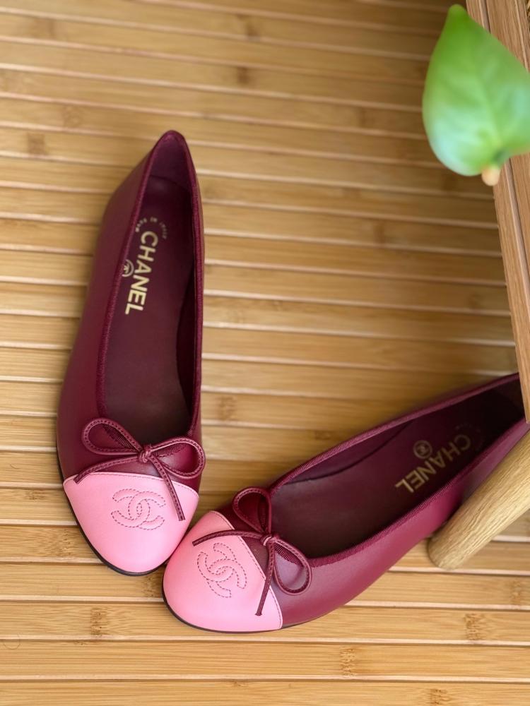 Chanel Two Tone CC Ballerina Flats