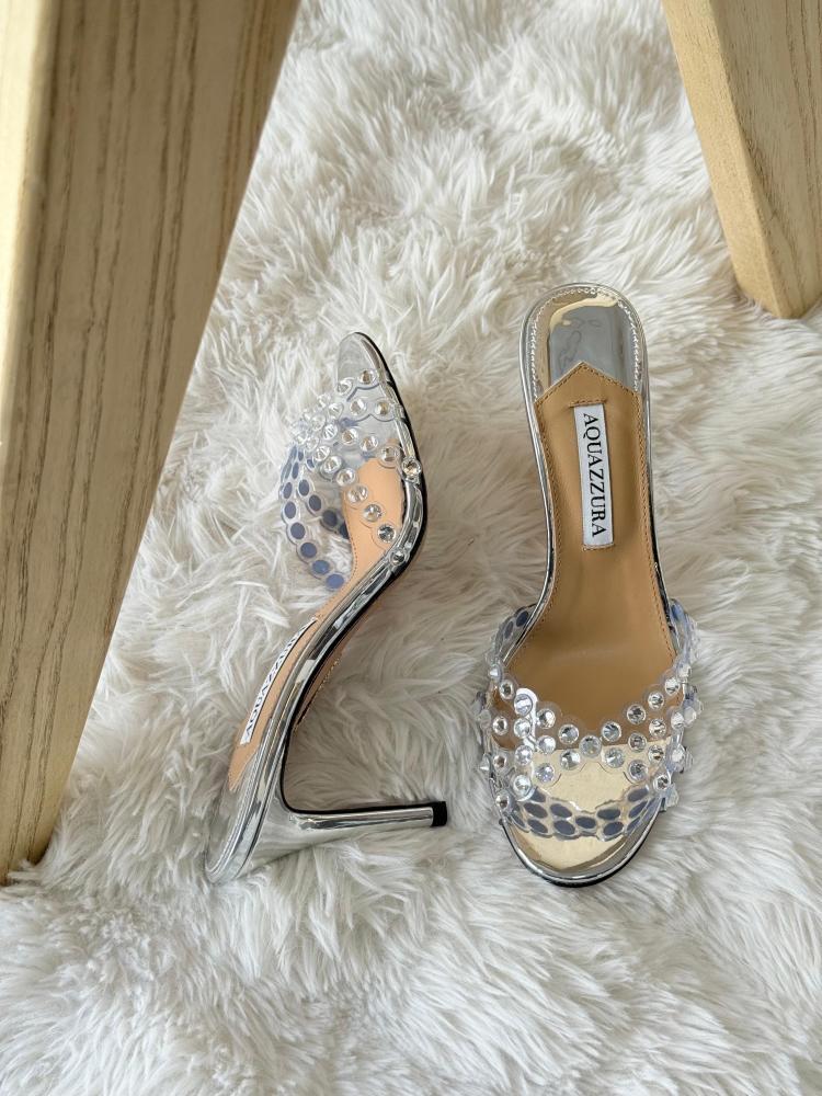 Aquazzura Crystal Embellished Mule Heels – 12 Colors