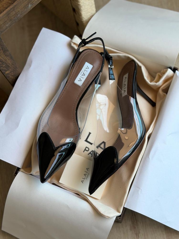 Alaïa Clear Slingback Pointed Heels