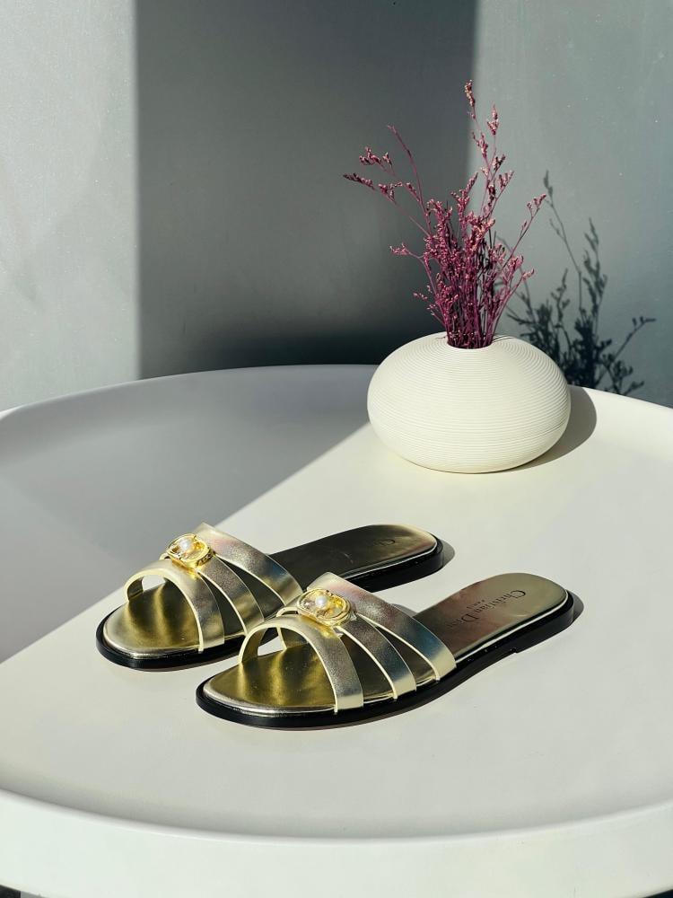 Christian Dior CD Buckle Flat Slides