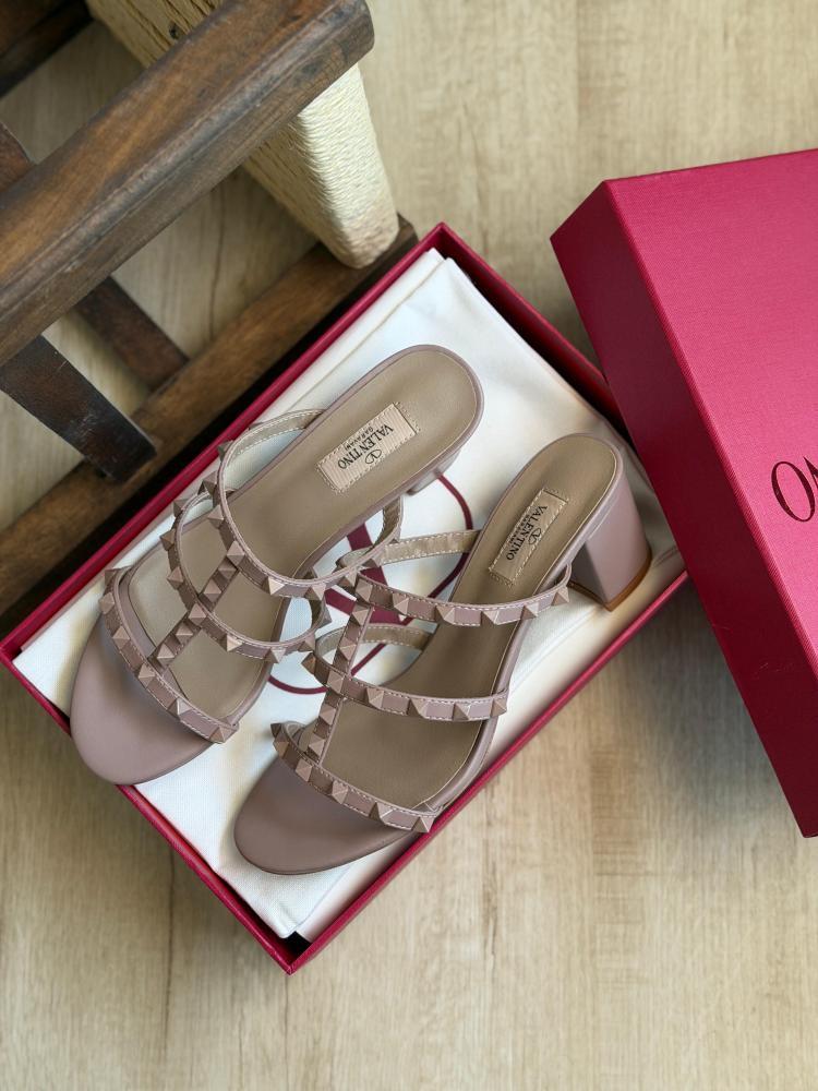 Valentino Rockstud Block Heel Sandals