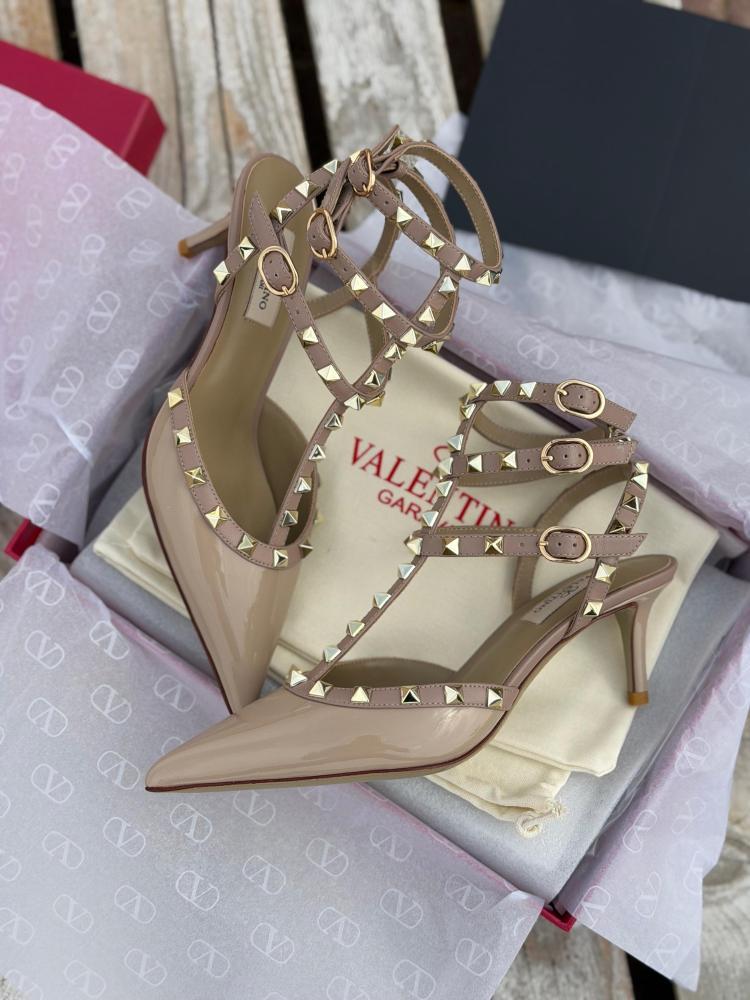 Valentino Rockstud T-Strap Patent Heels