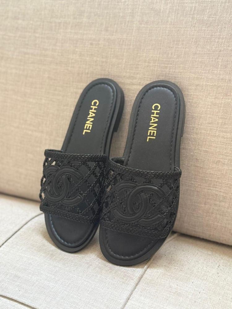Chanel CC Toe Ring Slide Sandals