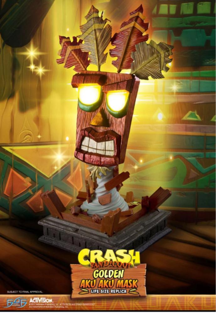 Golden Aku Aku Mask (Crash Bandicoot)– كراش - Life Size Replica