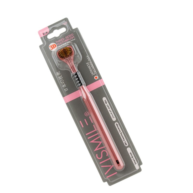 Three-dimensional toothbrush - red
