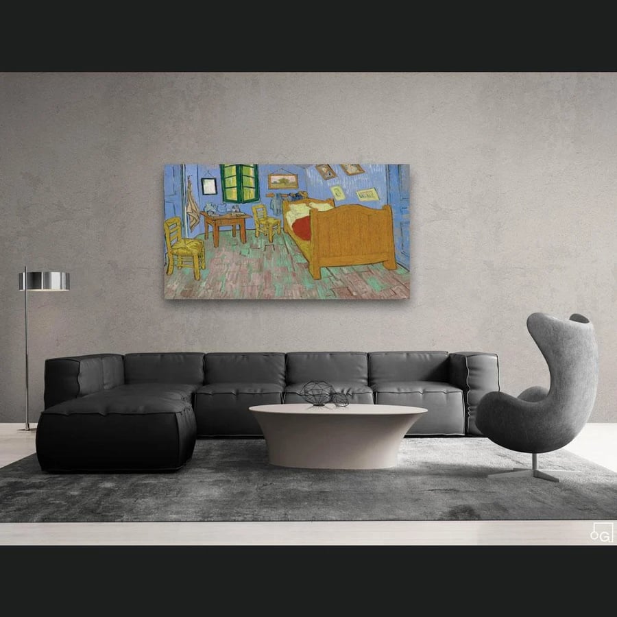 لوحة  Bedroom in Arles by van Gogh.