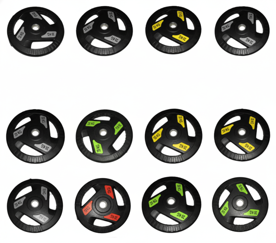 Olympic-sized weight plates 5 cm - 2.5 - 5 - 10 - 15 - 20 kg