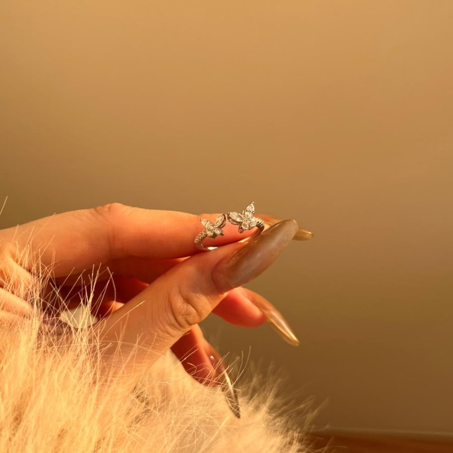 خاتم أنيق فراشة  فضة 925