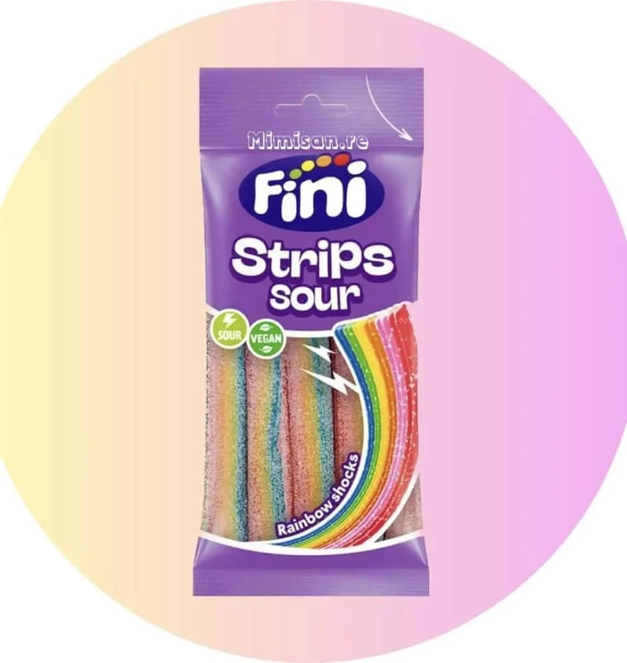 Fini Rainbow Sour Strips Candy - روشن سويت