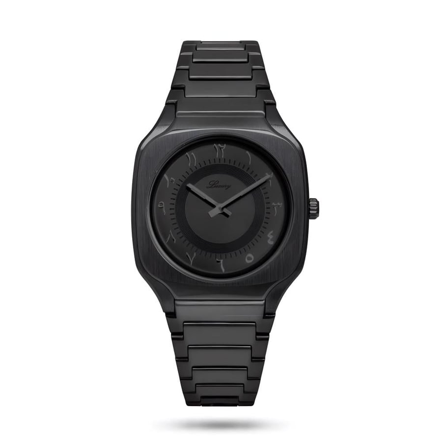Men's steel watch in matte black