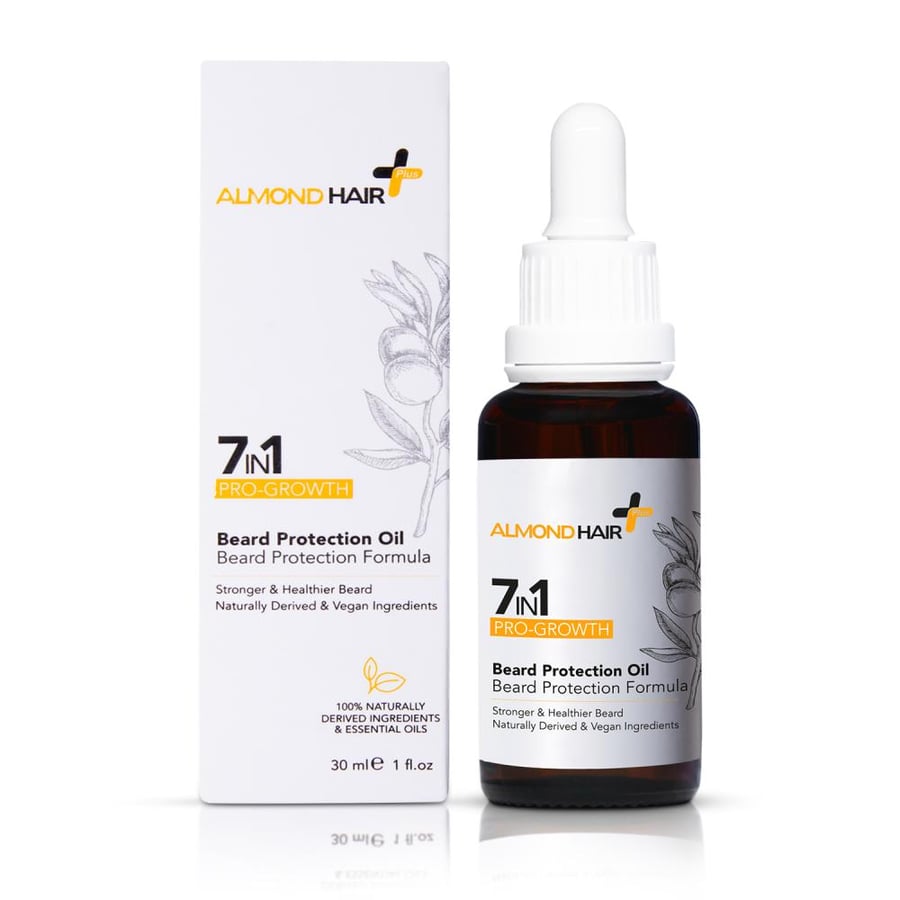 Almond Hair Power 7 in 1 Beard Oil for Maximum Protection and Growth