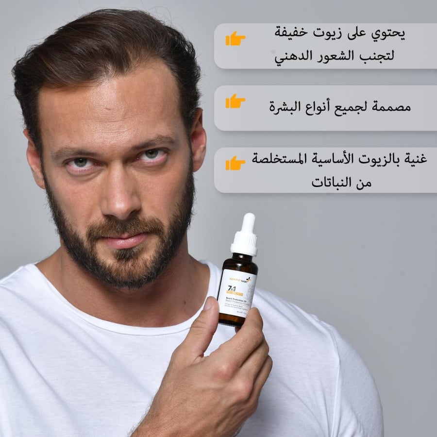Almond Hair Power 7 in 1 Beard Oil for Maximum Protection and Growth