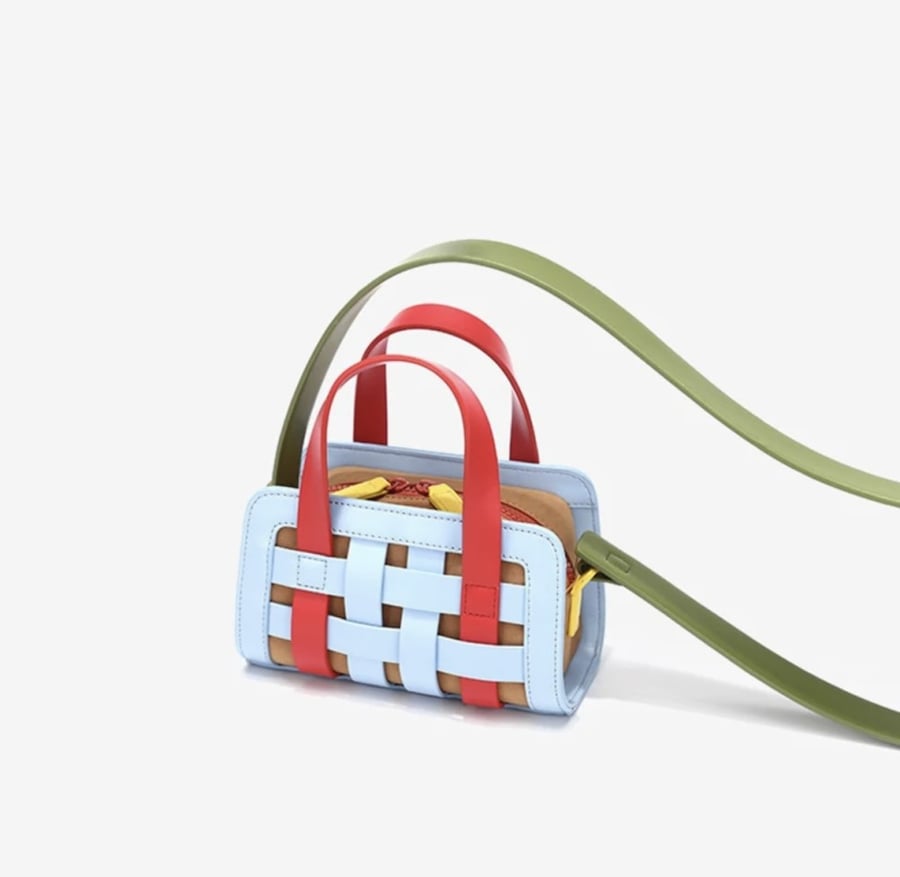 HFM bag باللون البني والسماوي