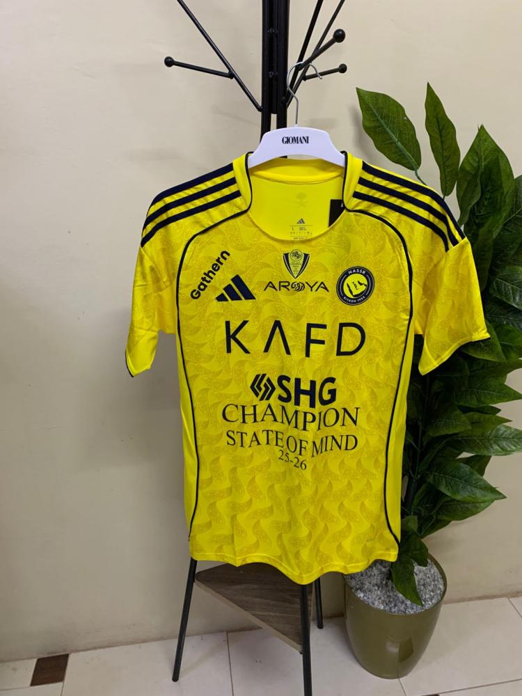 طقم تتويج النصر الاصفر 2026 - تيشيرت تتويج النصر 2026