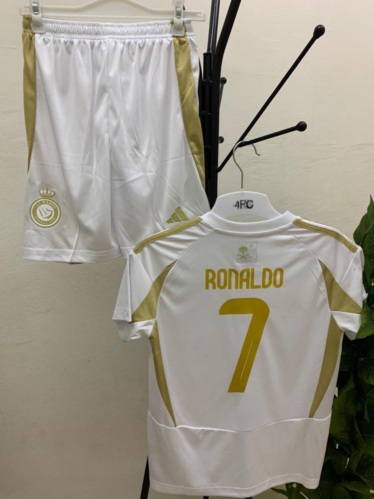 طقم النصر - تيشيرت النصر الابيض اطفال 2025 فئة اللاعبين