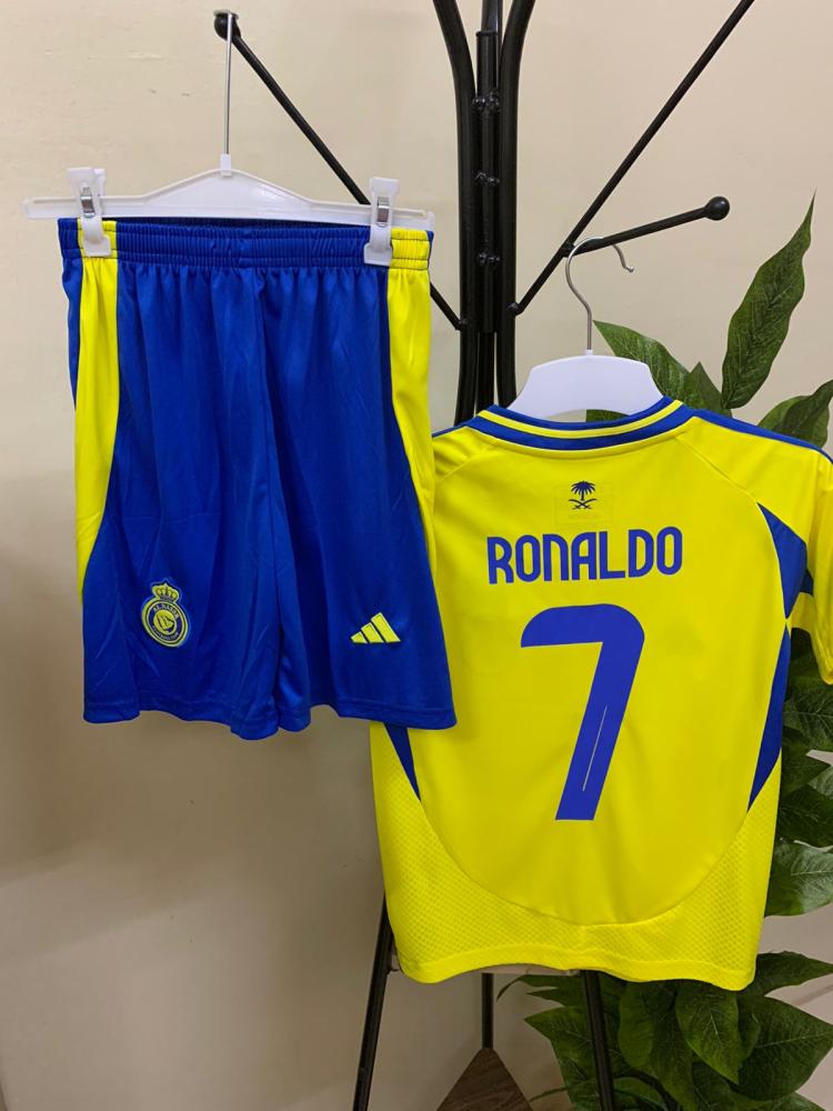 طقم النصر - تيشيرت النصر الاصفر اطفال 2025 فئة اللاعبين