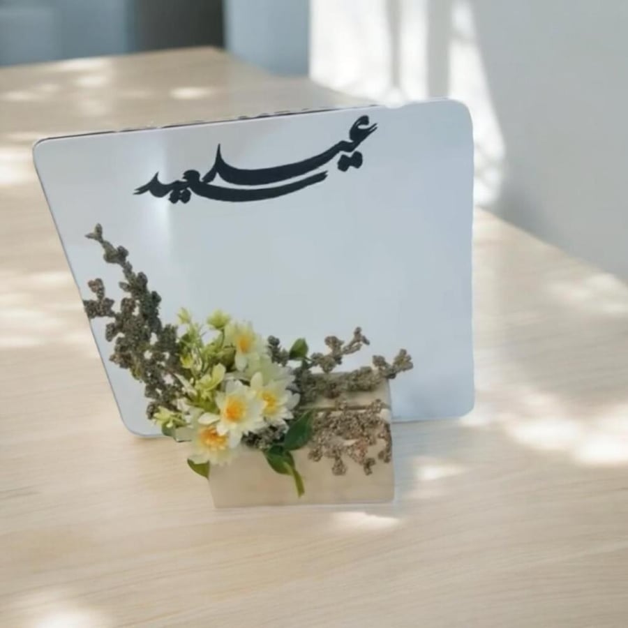 Glass mirrors with a wooden base