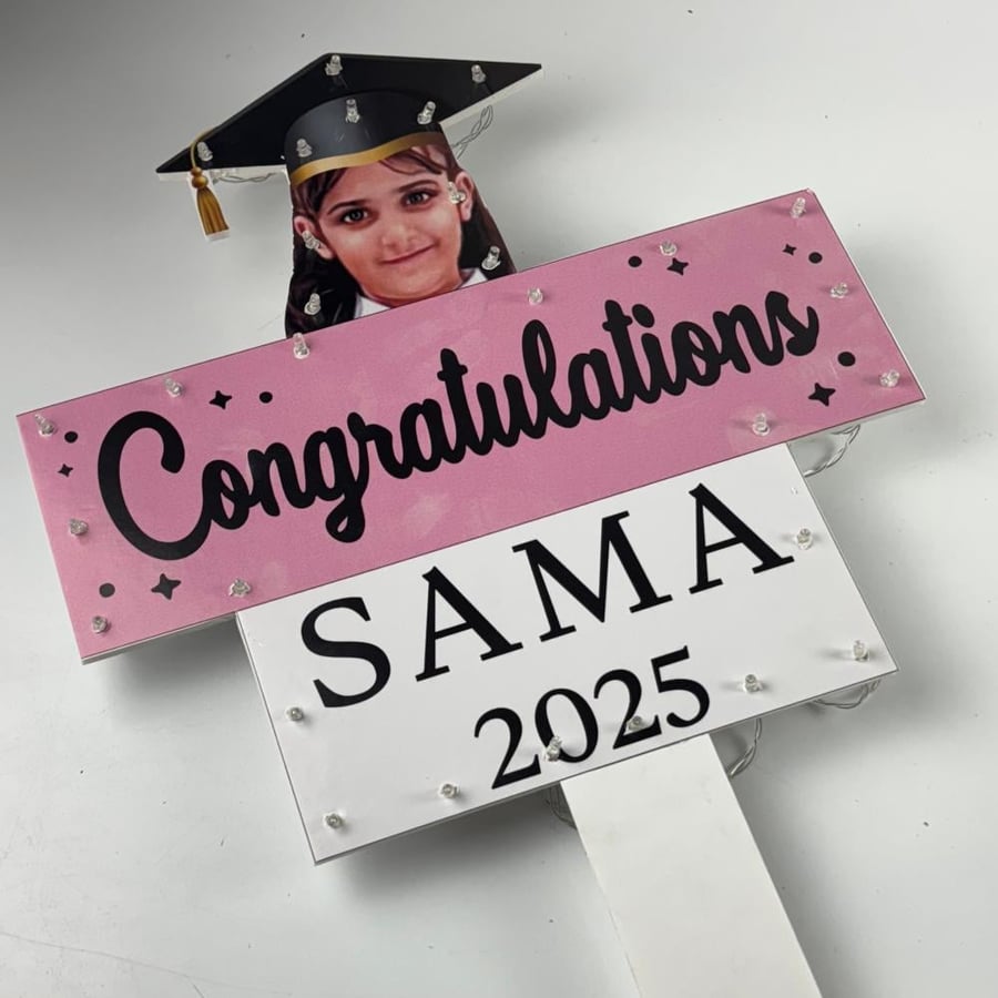 Custom-designed graduation encouragement board