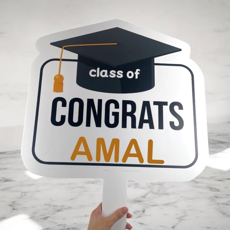 Custom-designed graduation encouragement board