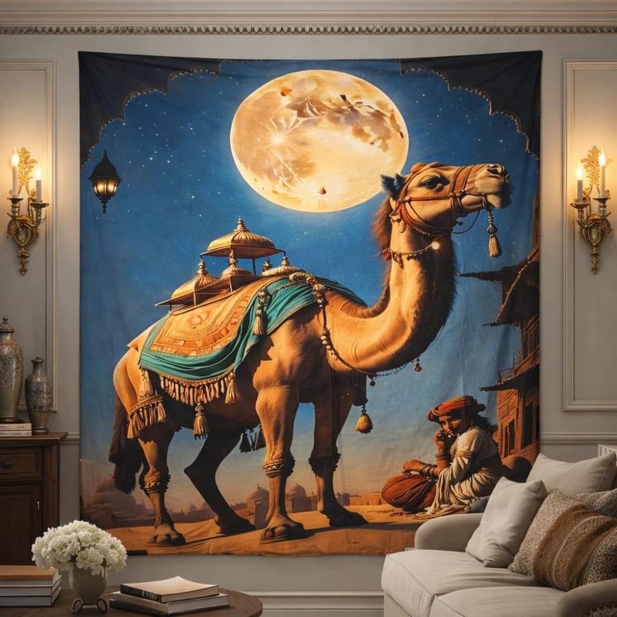 لوحة قمر الصحراء – 150×150 سم