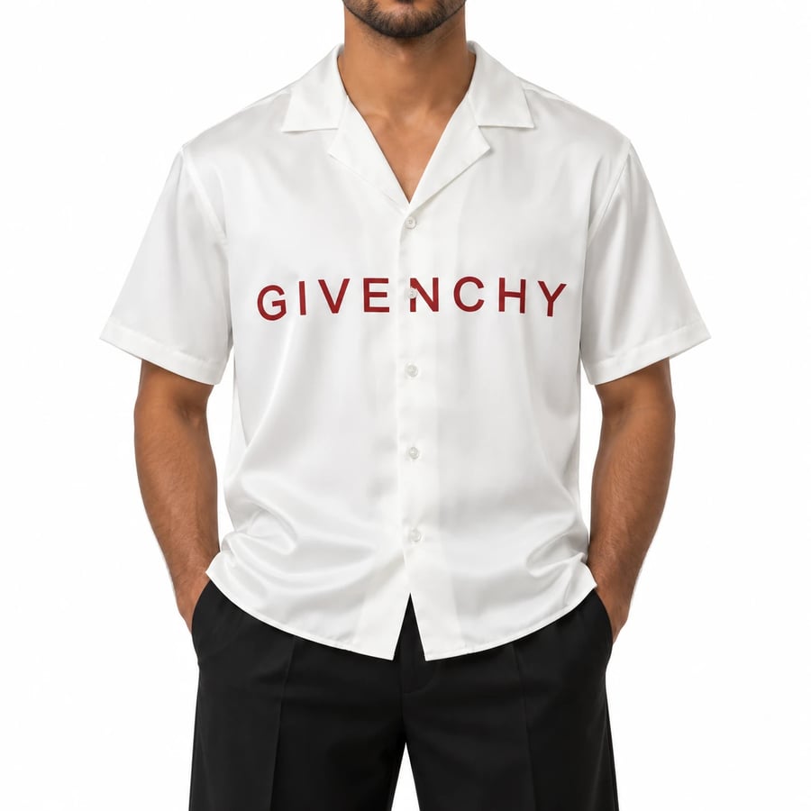 قميص GIVENCHY كتابة حمراء بارد | قصة واسعة