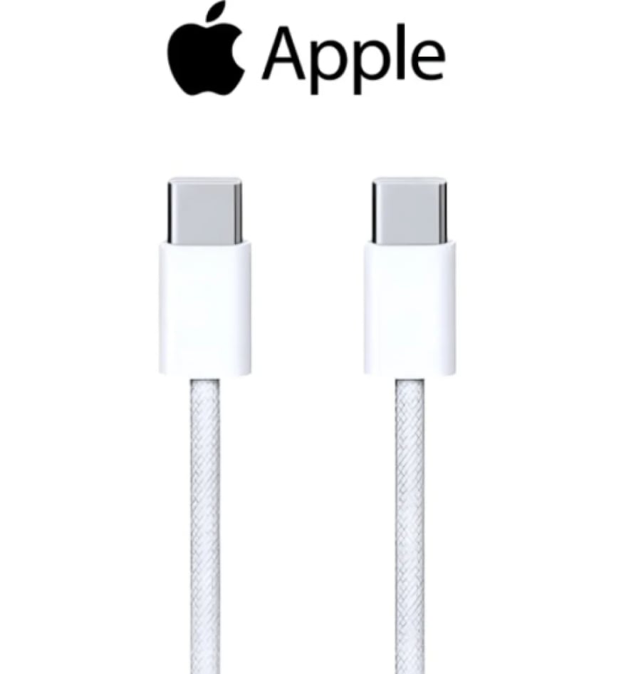 كابل شحن ونقل بيانات أبل الأصلي القماشي (مضفر) من Type-C إلى Type-C