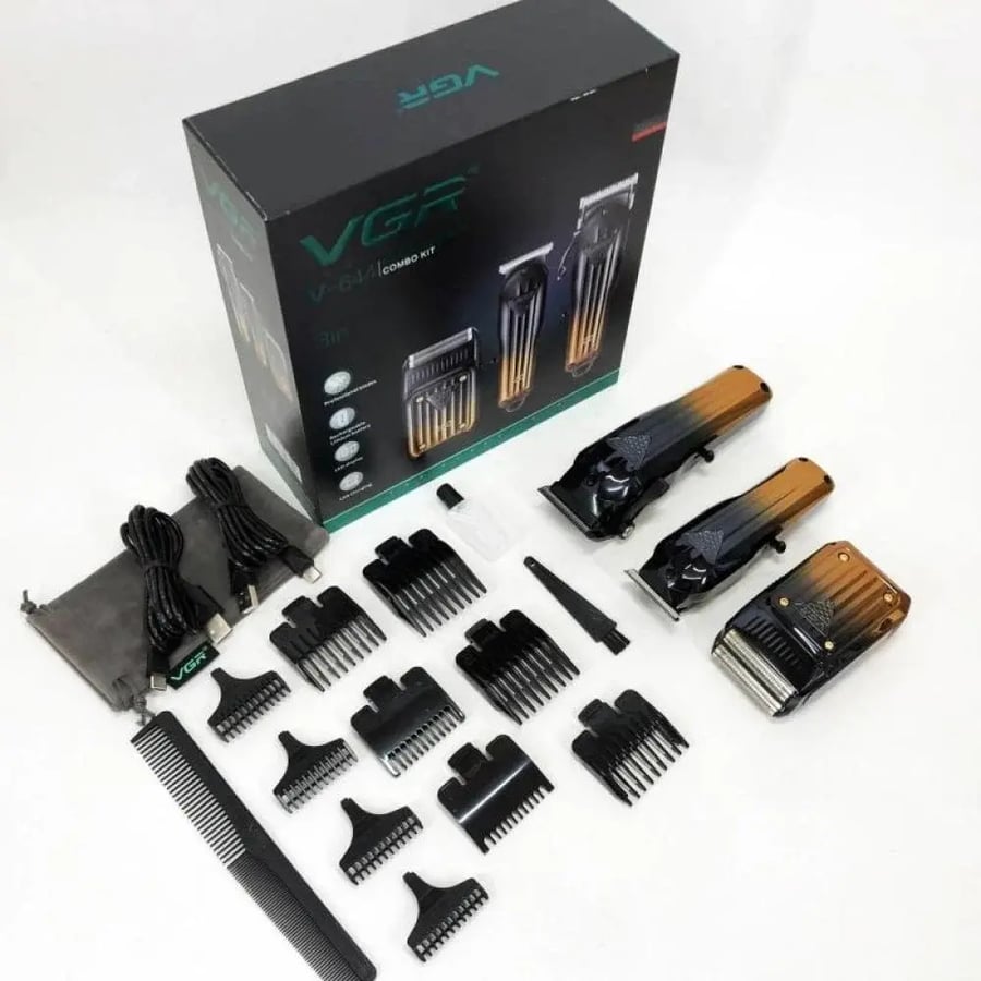 ماكينة حلاقة VGR - V-644 مجموعة العناية للرجال 3*1 ماكينة قص وتشذيب وحلاقة Foil Shaver