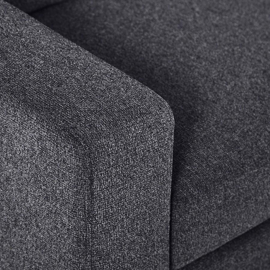 Modern L-Shape corner sofa – durable polyester fabric in anthracite gray