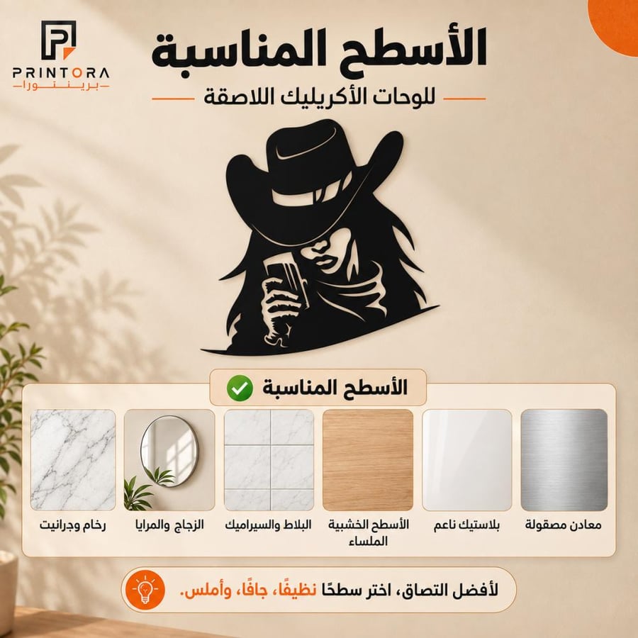 الأسطح المناسبة للوحات الأكريليك اللاصقة