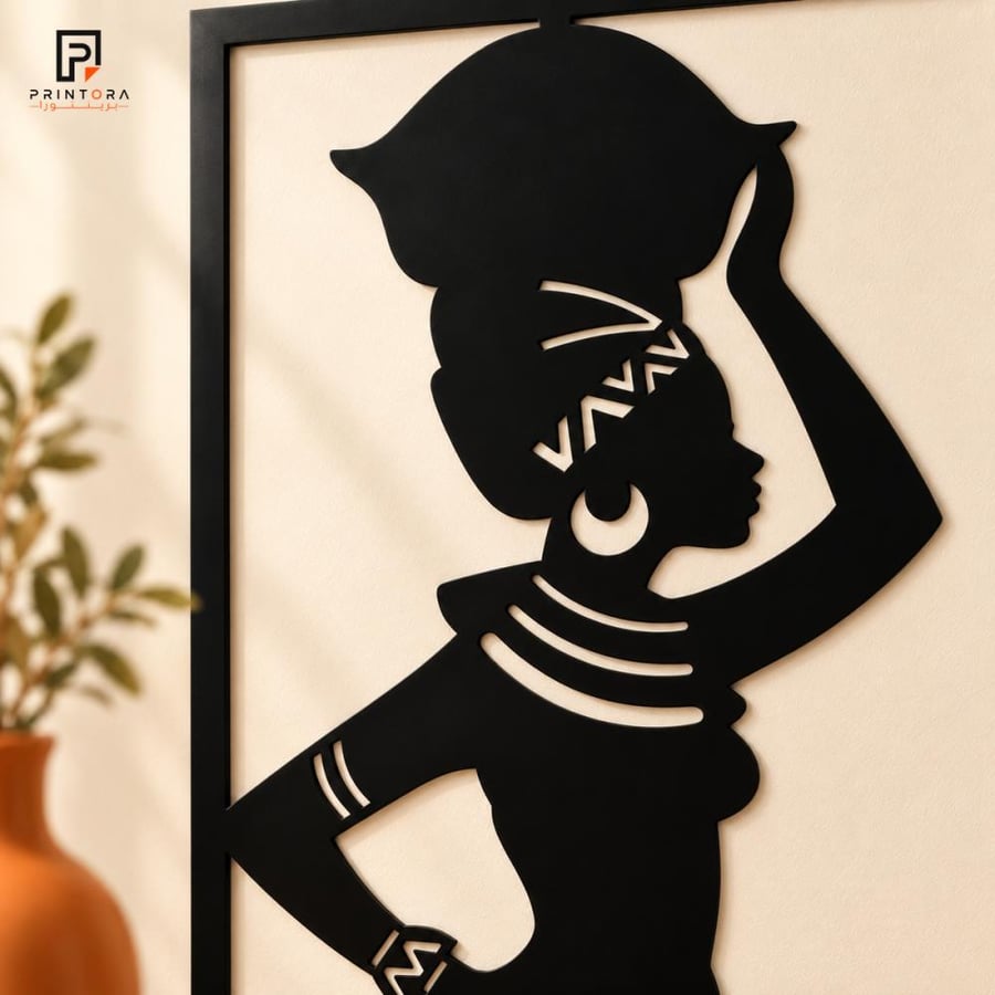 تفاصيل تصميم المرأة الأفريقية في الأكريليك