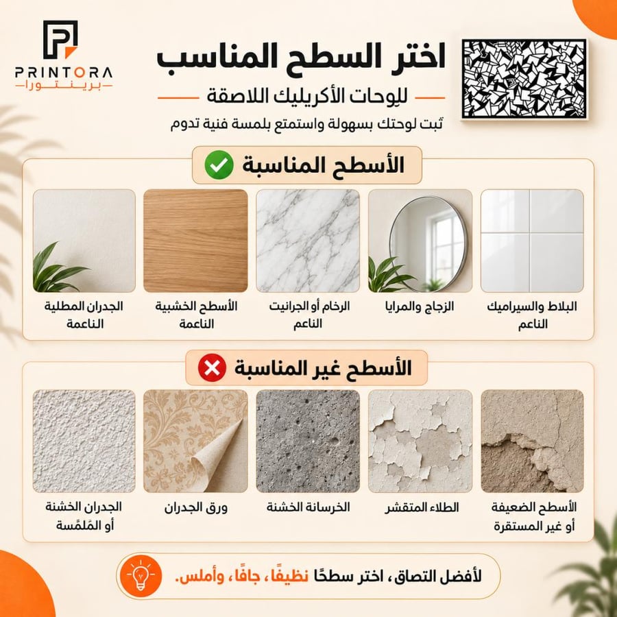 الأسطح المناسبة لتركيب لوحة الفن التجريدي