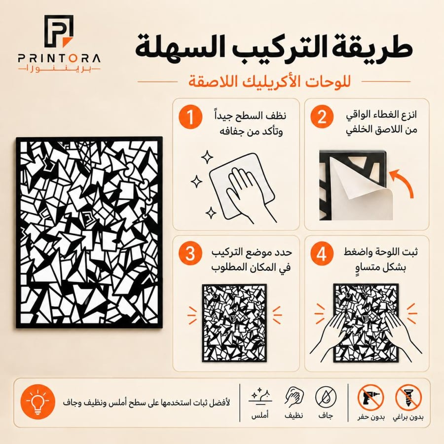 طريقة تركيب لوحة الفن التجريدي باللاصق