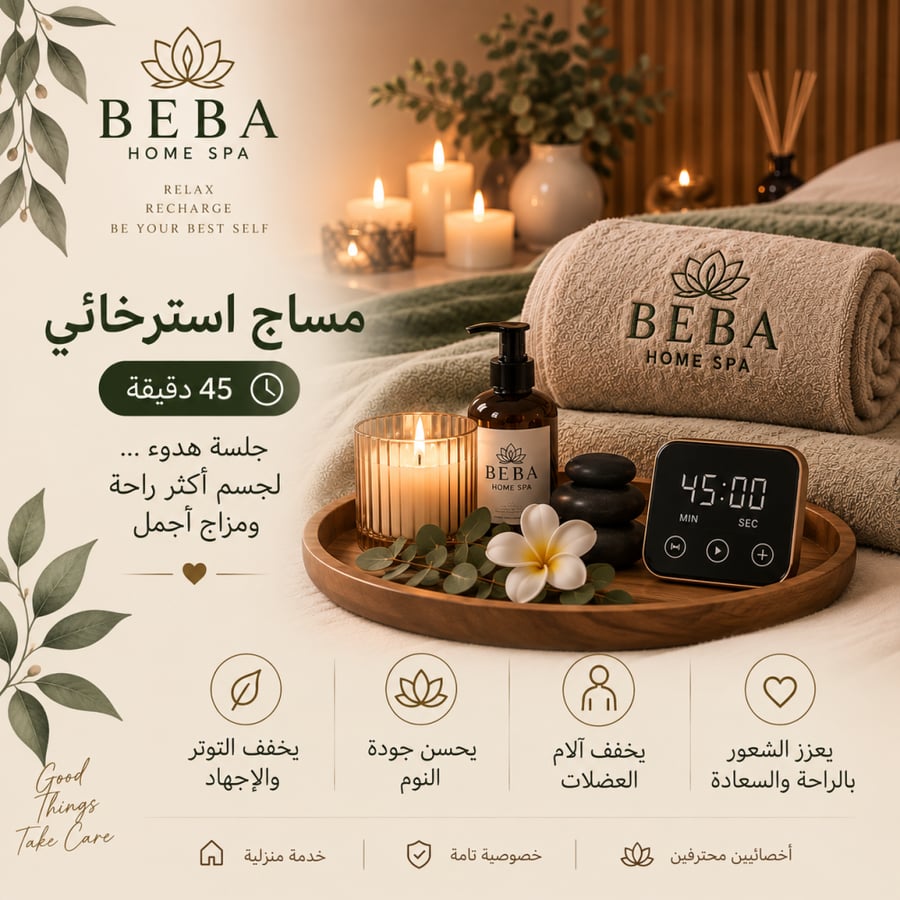 مساج استرخائي ٤٥ دقيقه