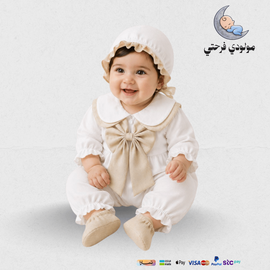 فستان بنات الفاخر للأطفال - قماش لينين طبيعي