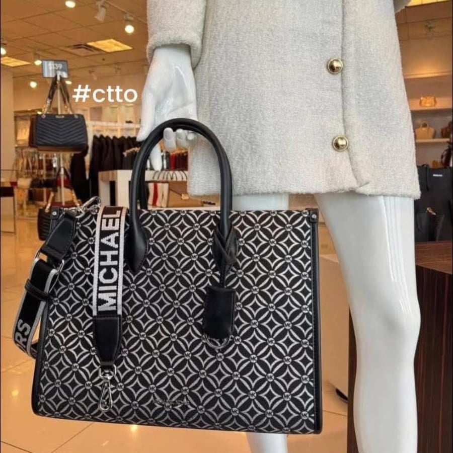 شنطة مايكل كورس Michael Kors Mirella Medium Metallic Logo Tote