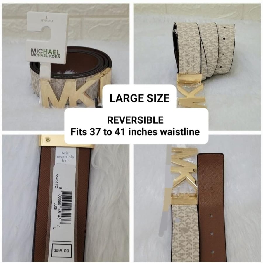 مايكل كورس Michael Kors Belt Reversible Size Large Fits 37 to 41 inches waistline