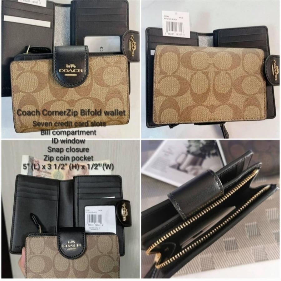 محفظة كوتش Coach Medium CornerZip Bifold wallet