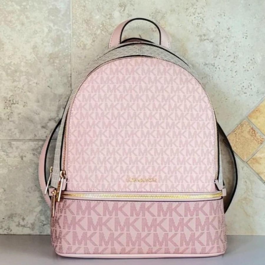 شنطة مايكل كورس Michael Kors Rhea Medium Backpack Powder Blush Multi color