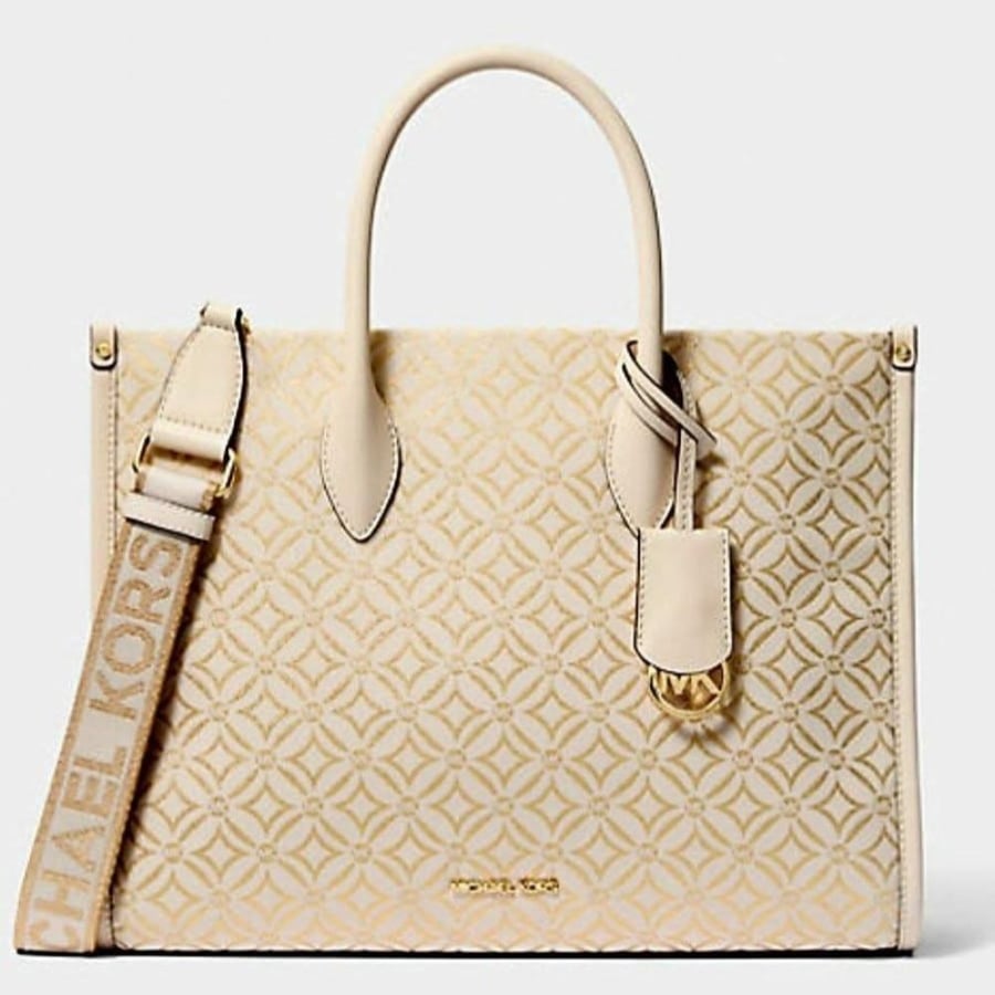 شنطة مايكل كورس Michael Kors Mirella Medium Metallic Logo Tote