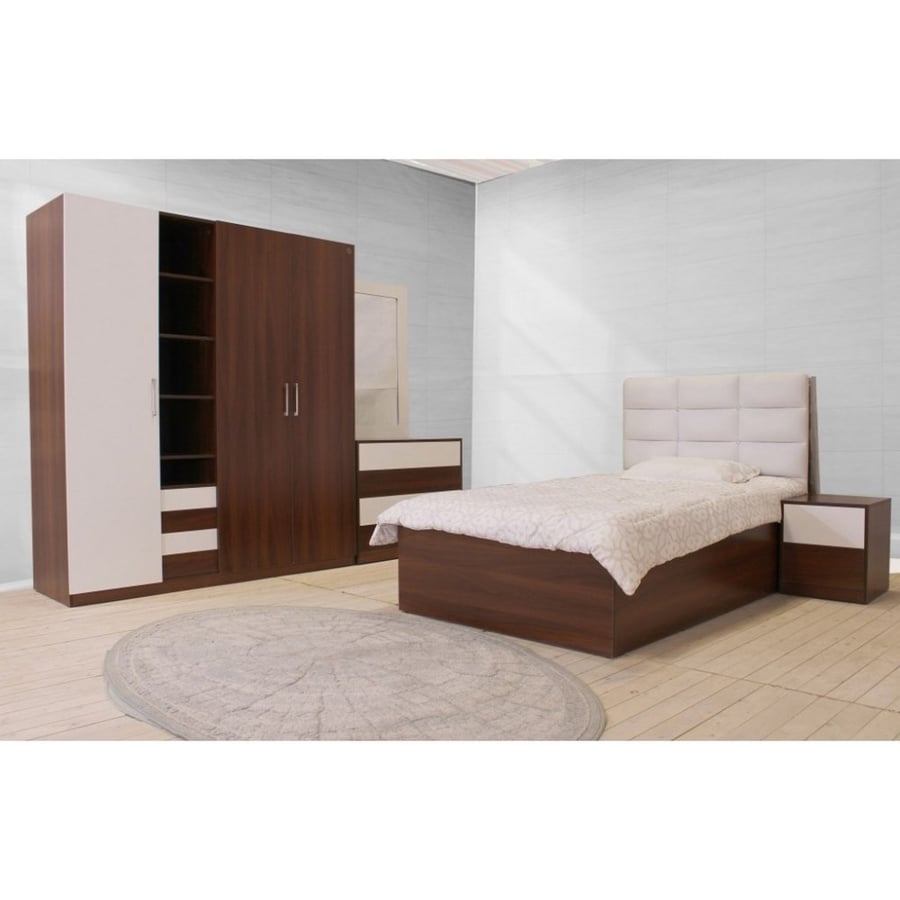 Bedroom MDF and leather 4 pieces brown and white (custom made)
