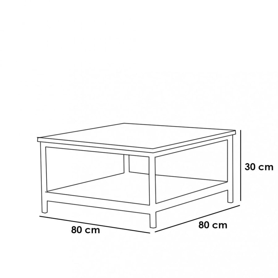 Center table 80×80×30 cm - Brown