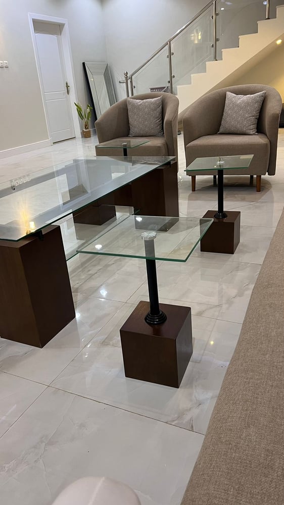 Living room sofa + coffee table set + TV table