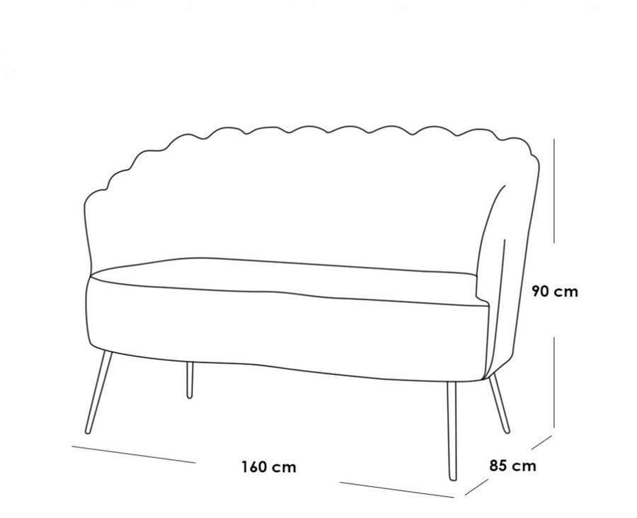 Sofa 160×85×90 cm - blue