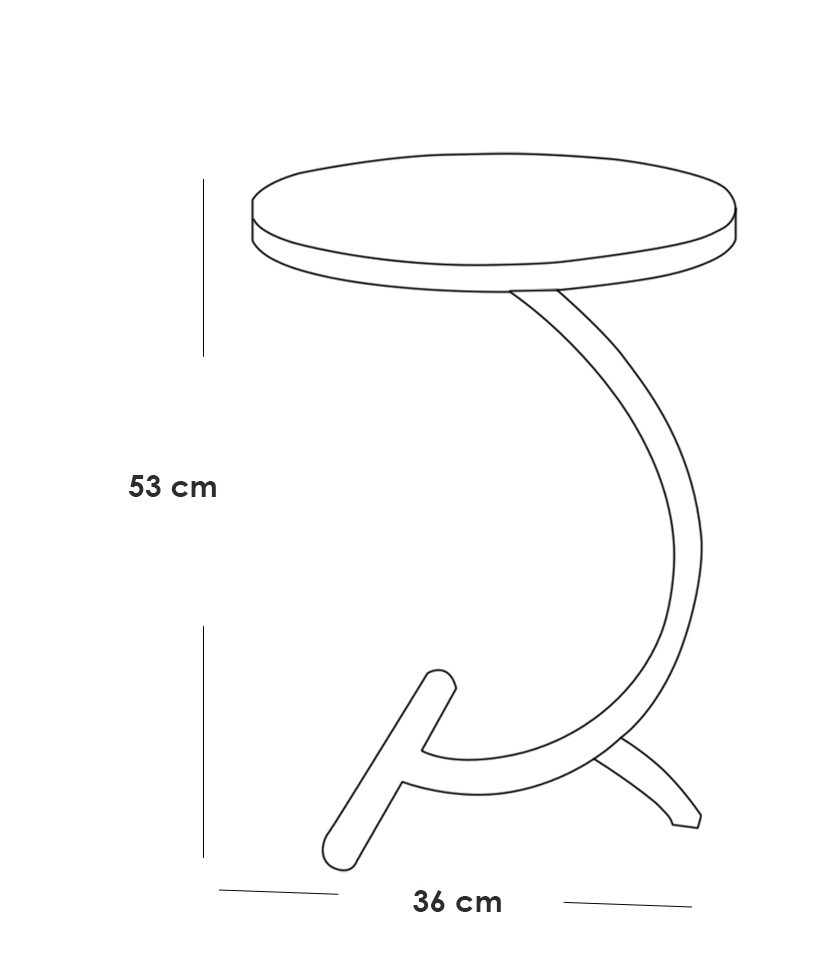 Side table 36×35×53 cm - White and black