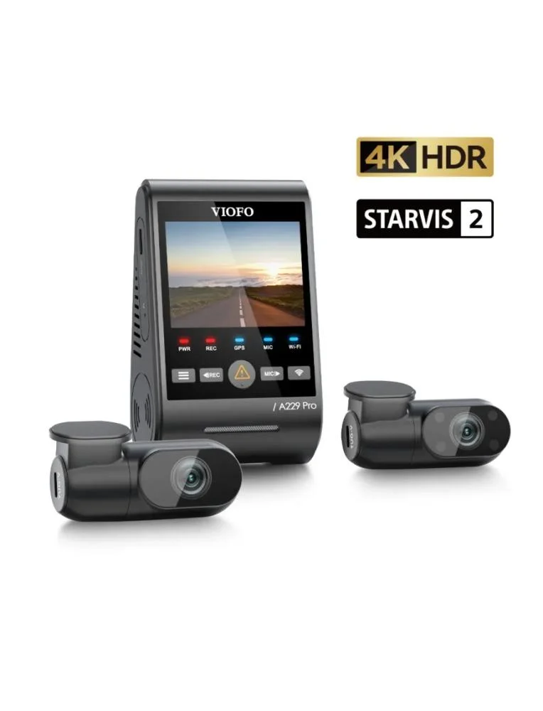 داش كام VIOFO A229 PRO أمامية وخلفية وداخلية 3في1
