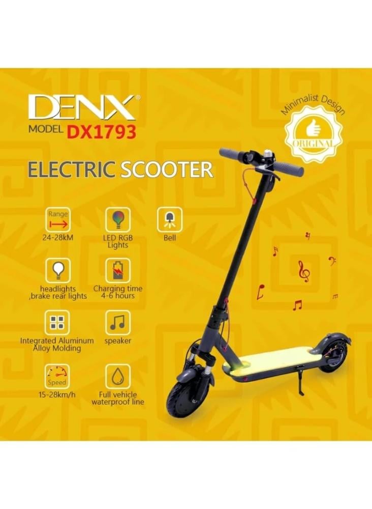 سكوتر كهربائي بسرعة تصل الى 28 كلم في الساعة ومدى يصل الى 28 كلم من DENX